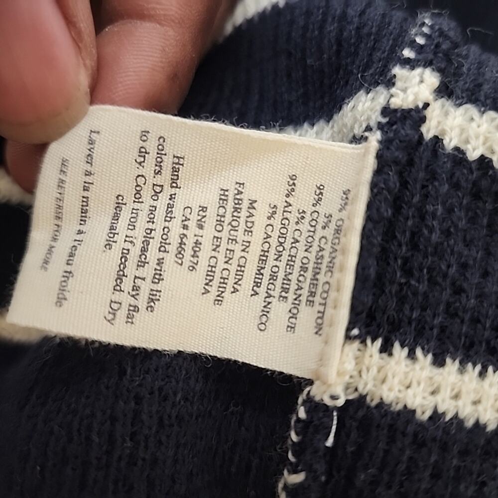 Faherty Womens Throwback Waffle Crewneck Pullover Sweater - Oakland Stripe XL - Picture 8 of 8